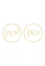 Zawieszki dekoracyjne Mr Mrs 38cm 2 szt