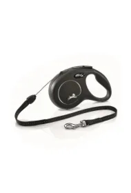 Smycz New Classic SZNUREK 8 m, ROZM. S, CZARNA, 12 kg