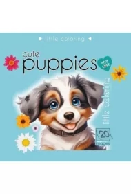 Kolorowanka 140x140 Słodkie pieski turkusowa