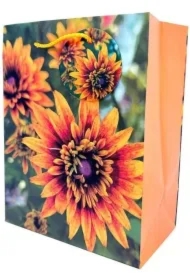 Torebka ozdobna matowa 18x23x10cm Kwiaty