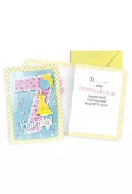 Karnet B6 Urodziny 7 dziewczynka