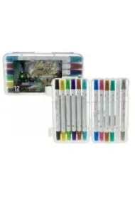 Flamastry dwustronne 12 kolorów