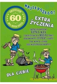 Karnet Party naklejany B6 + koperta Urodziny 60