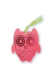 Zakładka do książek ze wstążką - Sowa różowa