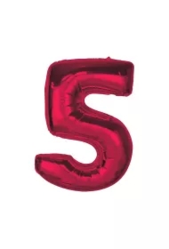 Balon foliowy cyfra 5 czerwona Smart