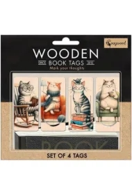 Zakładki drewniane do książki Koty