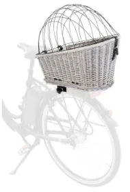 Kosz rowerowy z kratką, 35 x 49 x 55 cm, szary