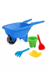 Taczka z kompletem do piasku niebieska