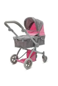Wózek dla lalek 2w1 Sophie pink-grey