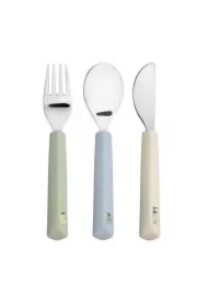 Zestaw sztućców ze stali nierdzewnej z silikonową rączką Happy Fruits Lemon