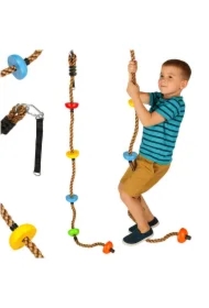 Lina do wspinaczki huśtawka sznur wspinaczkowy z węzłami platformami 200cm