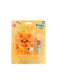 Notatnik pluszowy A7 z długopisem wielokolorowym