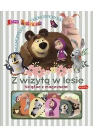 Masza i Niedźwiedź. Z wizytą w lesie. Książka z magnesami