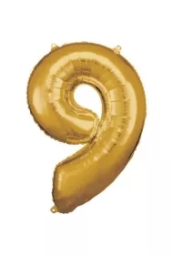 Balon foliowy cyfra 9 złota