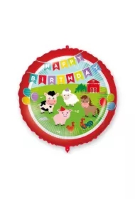 Balon foliowy 46cm Happy Birthday Farmyard
