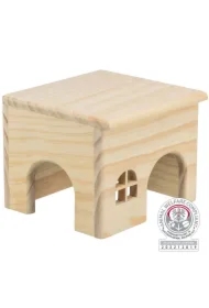 Domek drewniany z drzewa sosnowego dla chomika 15x12x15 cm