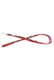 Smycz dla psa, wzór picasso, regulowana, taśma polipropylenowa, 16mm/220cm czerwona