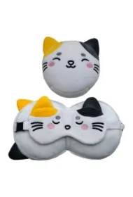 Pluszowa poduszka podróżna z opaską na oczy Relaxeazzz - Lola the Cat