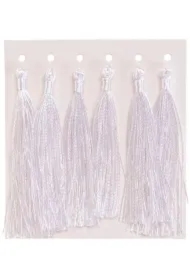 Frędzelki chwosty ozdobne białe 8cm 6 szt