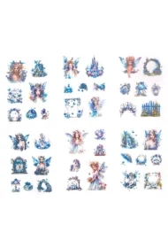 Naklejki połyskujące PET - Wróżki blue stardust