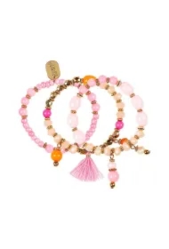 Bransoletki z koralików różowe Dottie