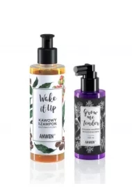 Zestaw do mycia i pielęgnacji włosów: enzymatyczny szampon kawowy + ziołowa wcierka rozgrzewająca