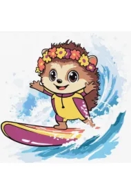 Malowanie po numerach - Lato. Jeż łapie falę Kids