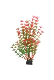 Roślina, do dekoracji akwarium, zielono-czerwone, plastikowa, 20 cm, pędy kopru