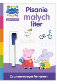 Pisanie małych liter. Uczę się z Peppą. Świnka Peppa. Zadania do ścierania