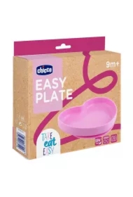 Talerz silikonowy serce 9m+ rożowy