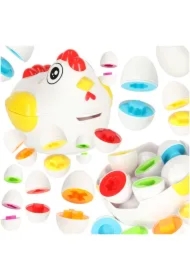 Układanka edukacyjna sorter dopasuj kształty jajka kura