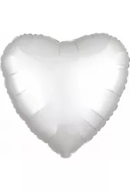 Balon foliowy Silk Lustre Dark biały serce 43cm