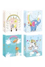 Torebka prezentowa M Zwierzaki szerokie dno