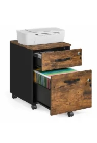 Brązowy kontener z 2 szufladami na zamek