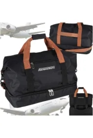 Torba podróżna sportowa bagaż podręczny do samolotu turystyczna czarna