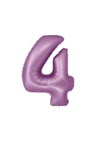 Balon foliowy Smart cyfra 4 lawendowy matowy 76cm
