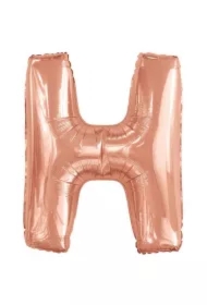 Balon foliowy litera H różowe złoto