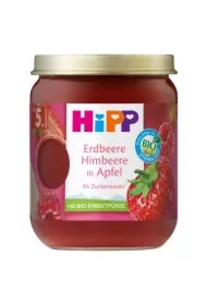 Jabłka z truskawkami i malinami