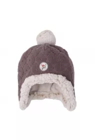 Dwuwarstwowa zimowa czapeczka z polaru wrzosowa Fleece Mauve 6-12 mies.