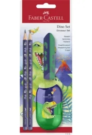 Zestaw Dinozaur 2 ołówki Jumbo+temperówka+gumka