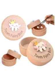 Pudełko na zęby mleczne drewniane