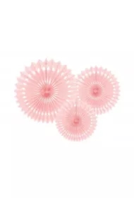 Rozety dekoracyjne różowe 20-30cm 3 szt