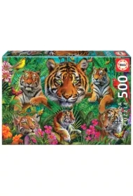 Puzzle 500 el. Tygrysy w dżungli