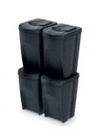Keden kosz na śmieci sortibox set 4 - szary kamienny
