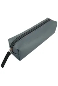 Piórnik szkolny młodzieżowy prostokąt kostka Popielaty