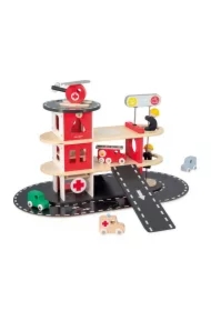 Drewniana remiza strażacka z 5 akcesoriami Bolid 2+