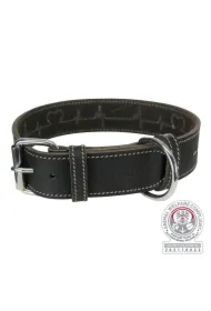 Rustic Heartbeat, obroża, dla psa, czarna, z grubej skóry, L&ndash; XL: 55&ndash;65 cm/40 mm