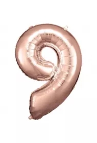 Balon foliowy cyfra 9 różowe złoto