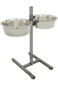 Stojak regulowany z miskami