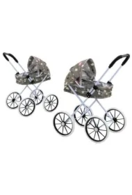 Wózek dla lalek duże koła szary 60cm